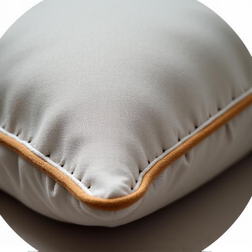 Dettaglio di un cuscino Foderart con cuciture a vista.